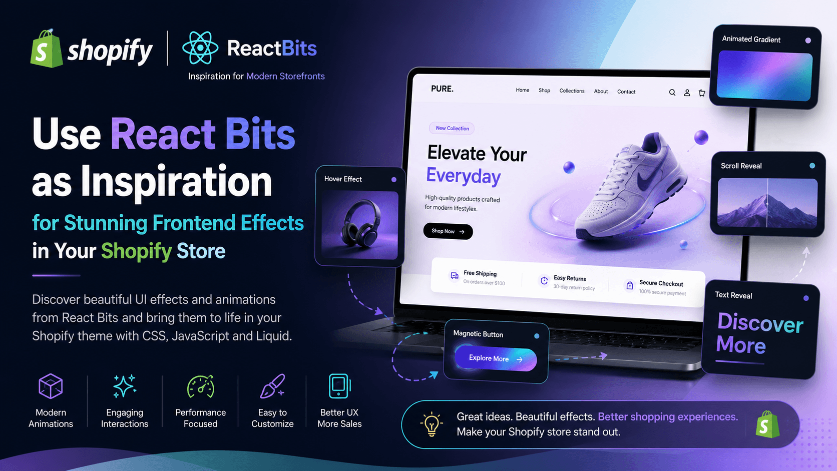 Using React Bits as Inspiration for Stunning Shopify Frontend Effects